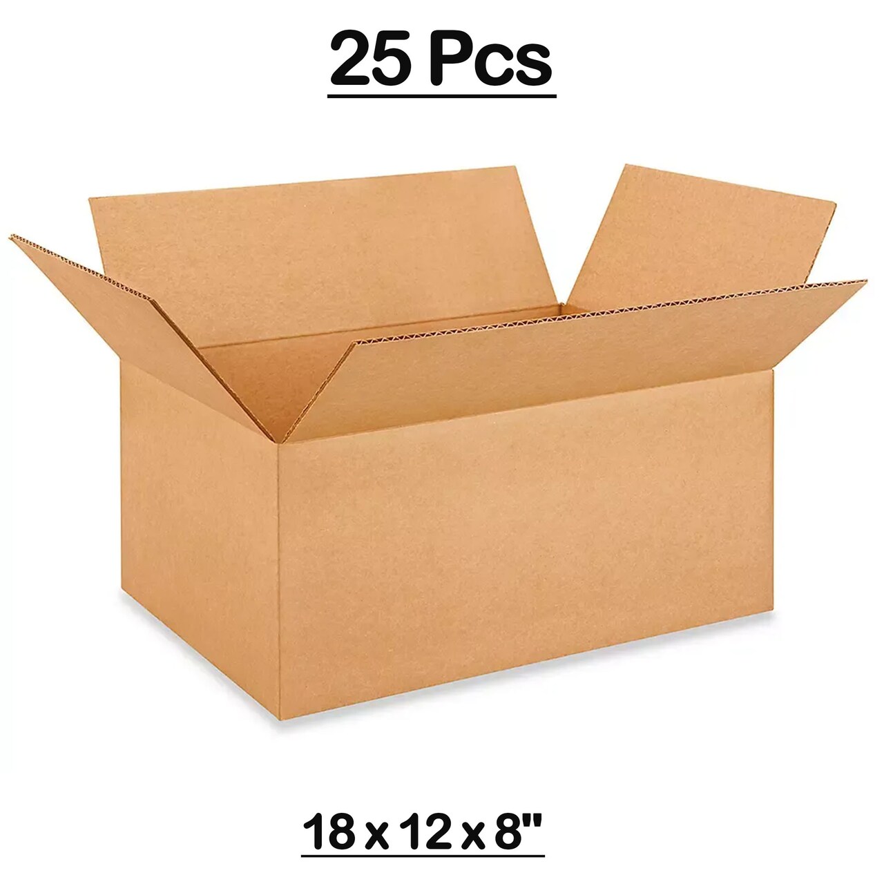 25 Psc Kraft Boxes, Sturdy Packing for Books, Electronics, Tools 18 x 12 x 10 Inch